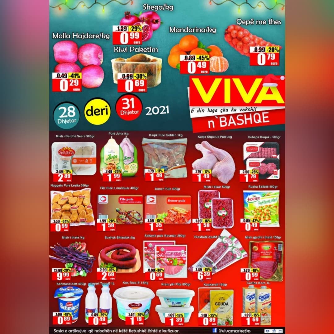 Fletëpalosje me oferta për ushqime dhe fruta – vivamarket.ks
