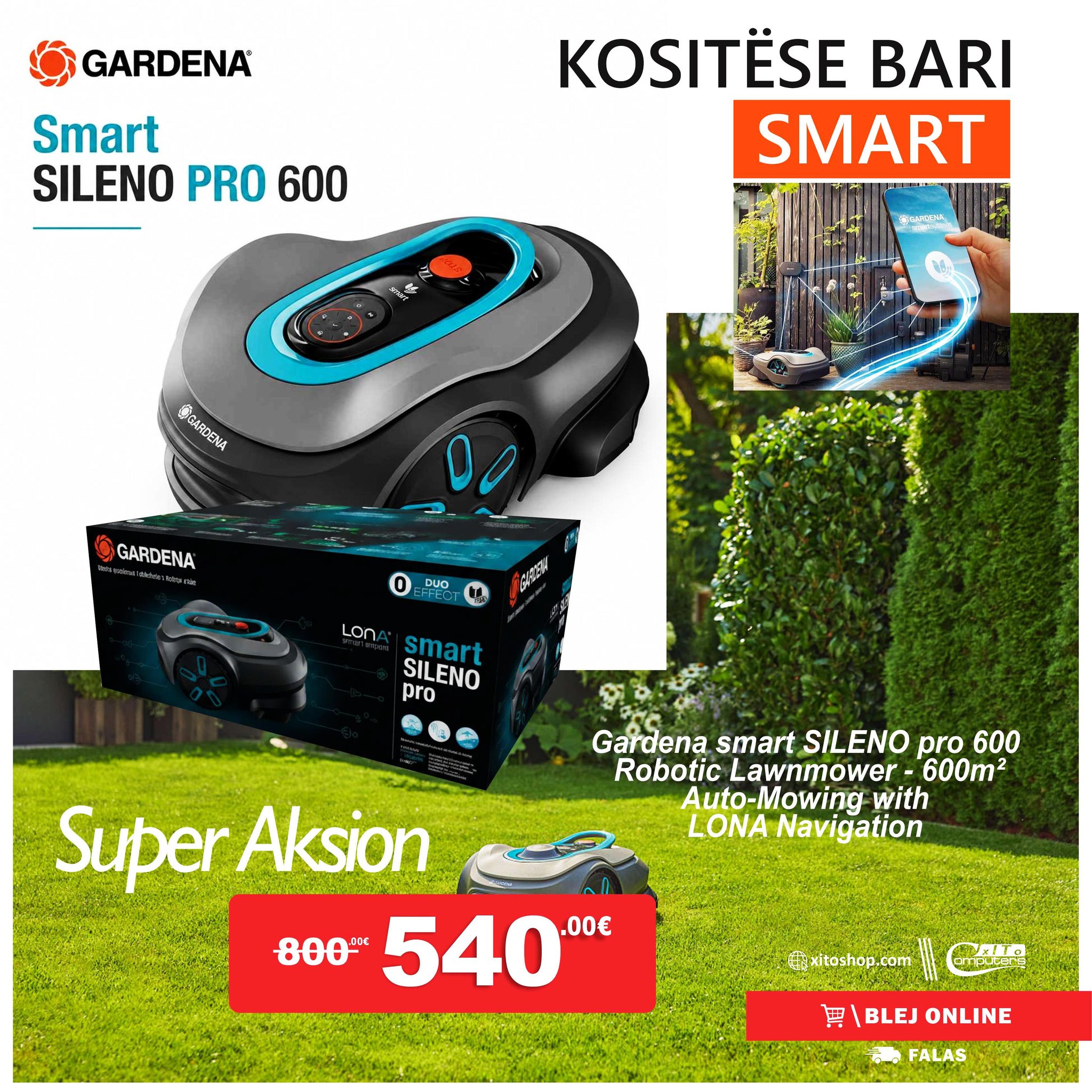 Robotë fshirës dhe kositës bari Roborock Ecovacs Gardena – XitoComputers Gjilan Kosove (4)