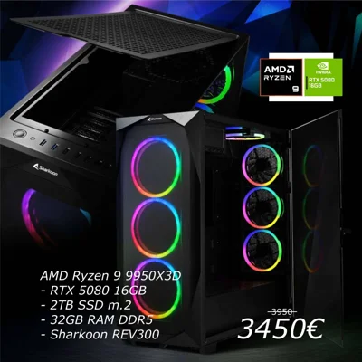 Kompjuter gaming AMD Ryzen 9 RTX 5080