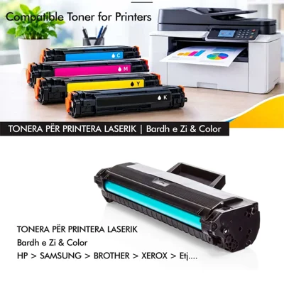 Tonera për printera laserikë bardhë e zi dhe color