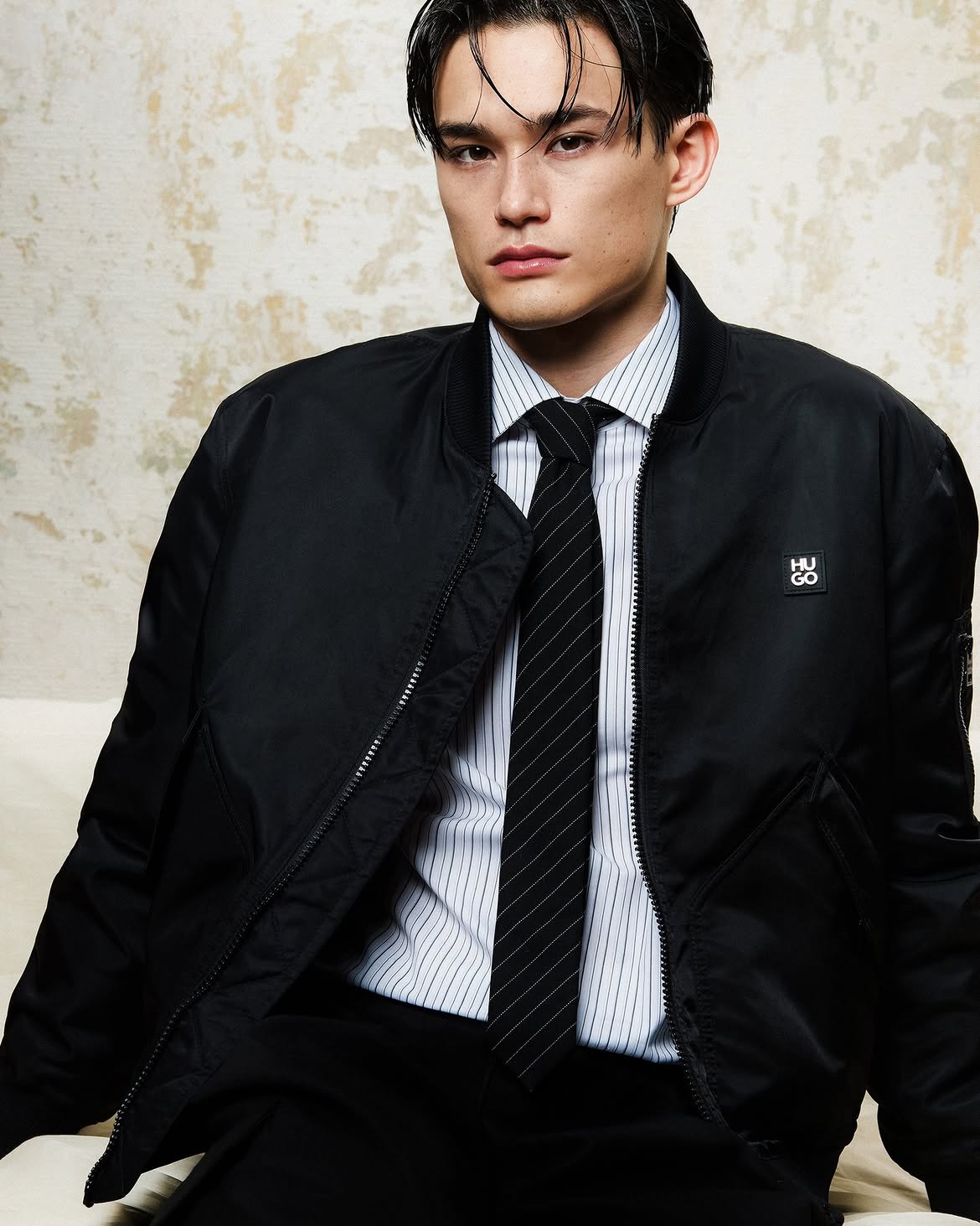 Xhaketë bomber e zezë HUGO për meshkuj – Shop the best designer brands!