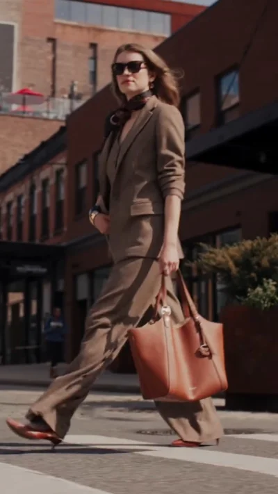 Çantë dore lëkure kafe Ralph Lauren