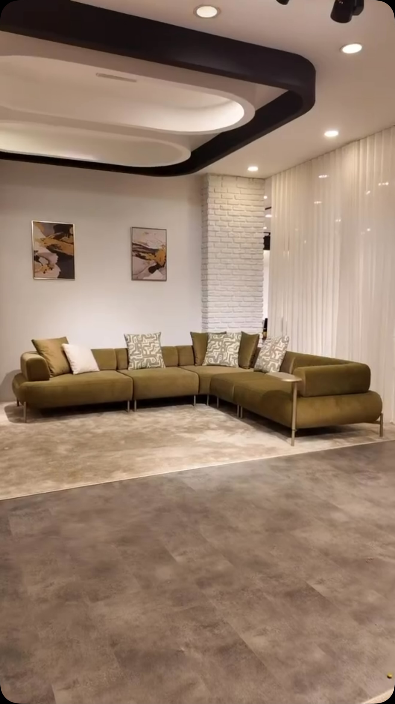 Ulëse këndore jeshile ulliri – Mobileria Ylberi Home Luxory