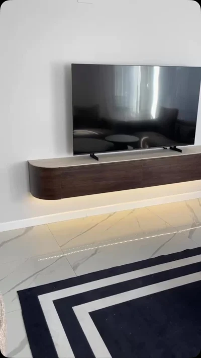 Komodë TV e varur me ndriçim LED