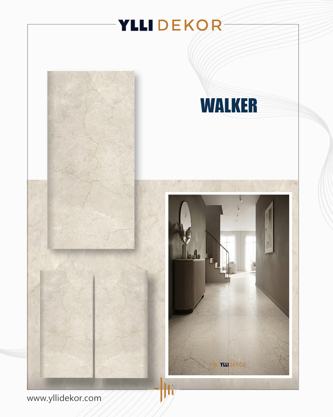 Pllaka porcelani Walker bezhë 60x120 cm – Qeramikë&Sanitari YlliDekor™️