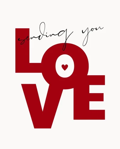 Kartolinë për Shën Valentin me mbishkrim Love