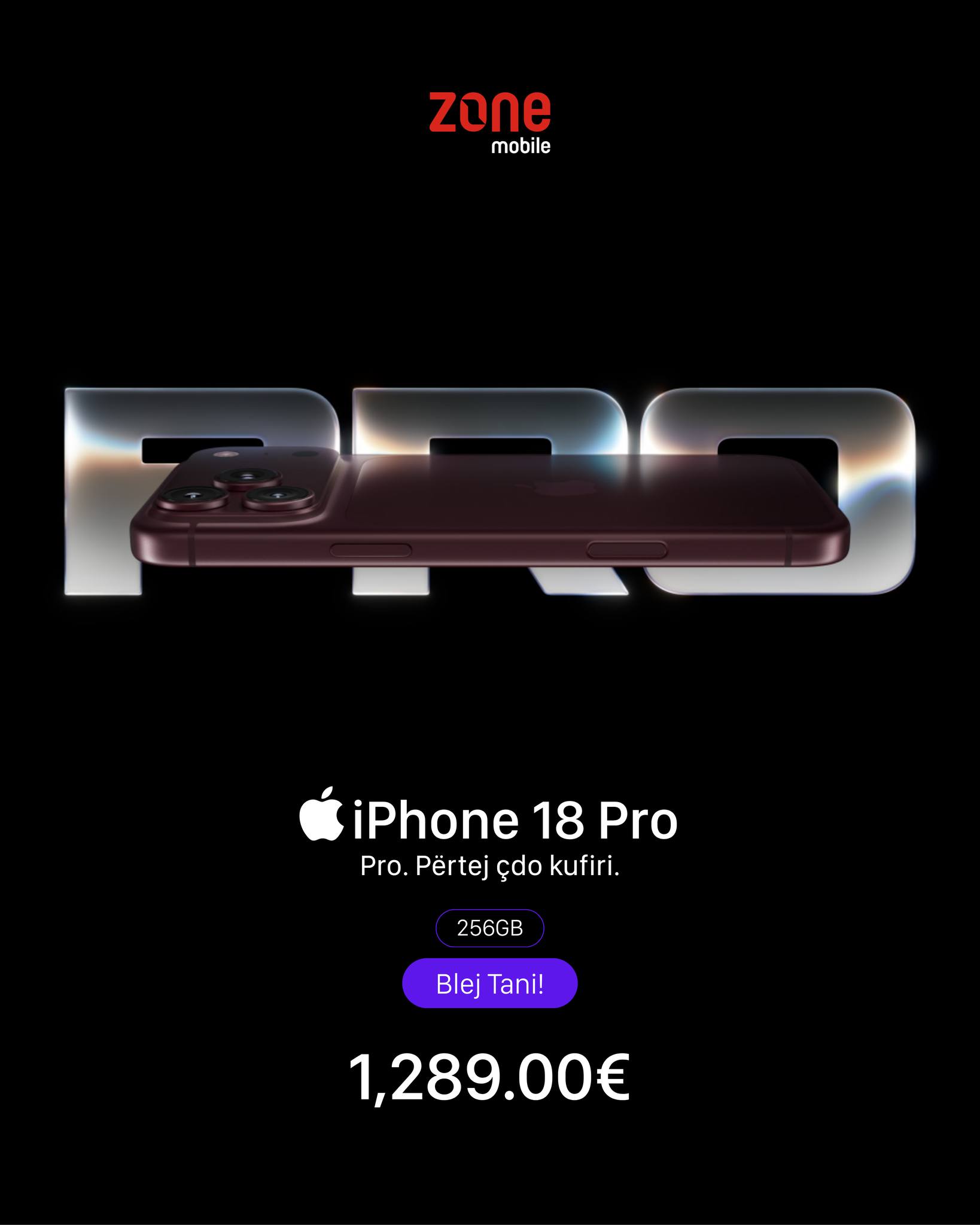 iPhone 18 Pro 256GB – ZONE📱⌚️🎧📲24 muaj Garancion.!