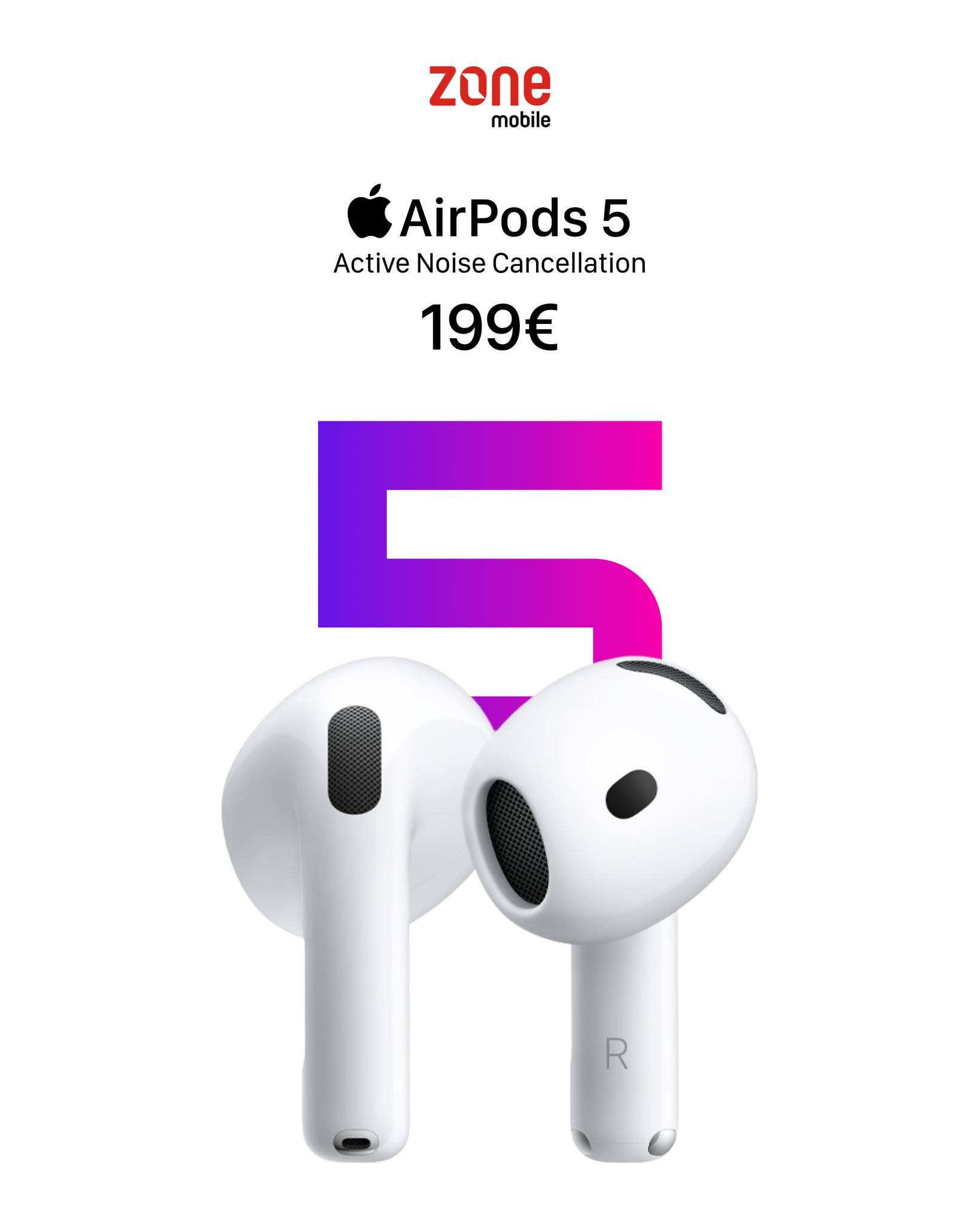 Kufje AirPods 5 me anulim aktiv të zhurmës – ZONE📱⌚️🎧📲24 muaj Garancion.!